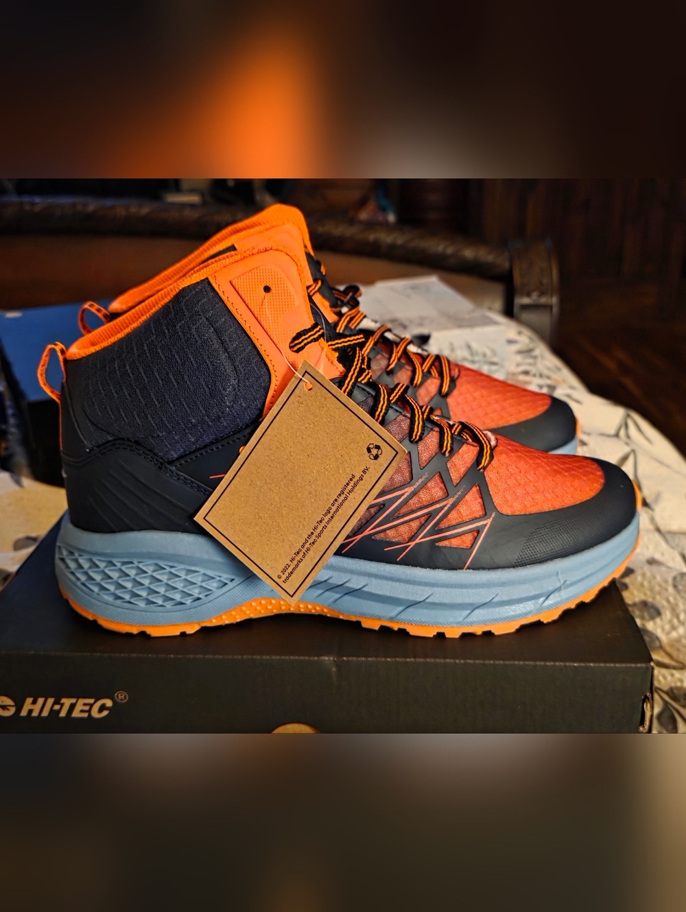 Hi-Tec Men’s Orange and Black Trail Running Shoes - Picture 6 of 8